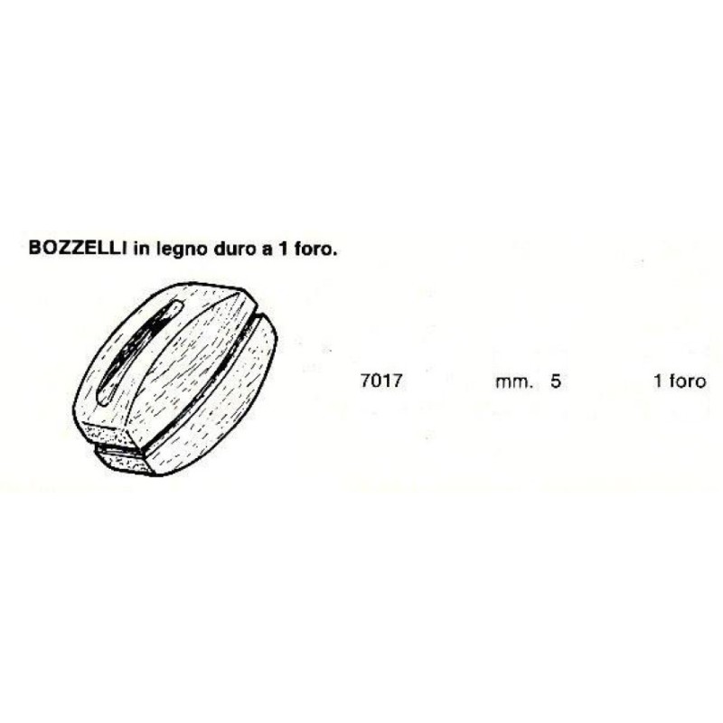 Bozzello in legno duro 5mm. 1 foro50PZ